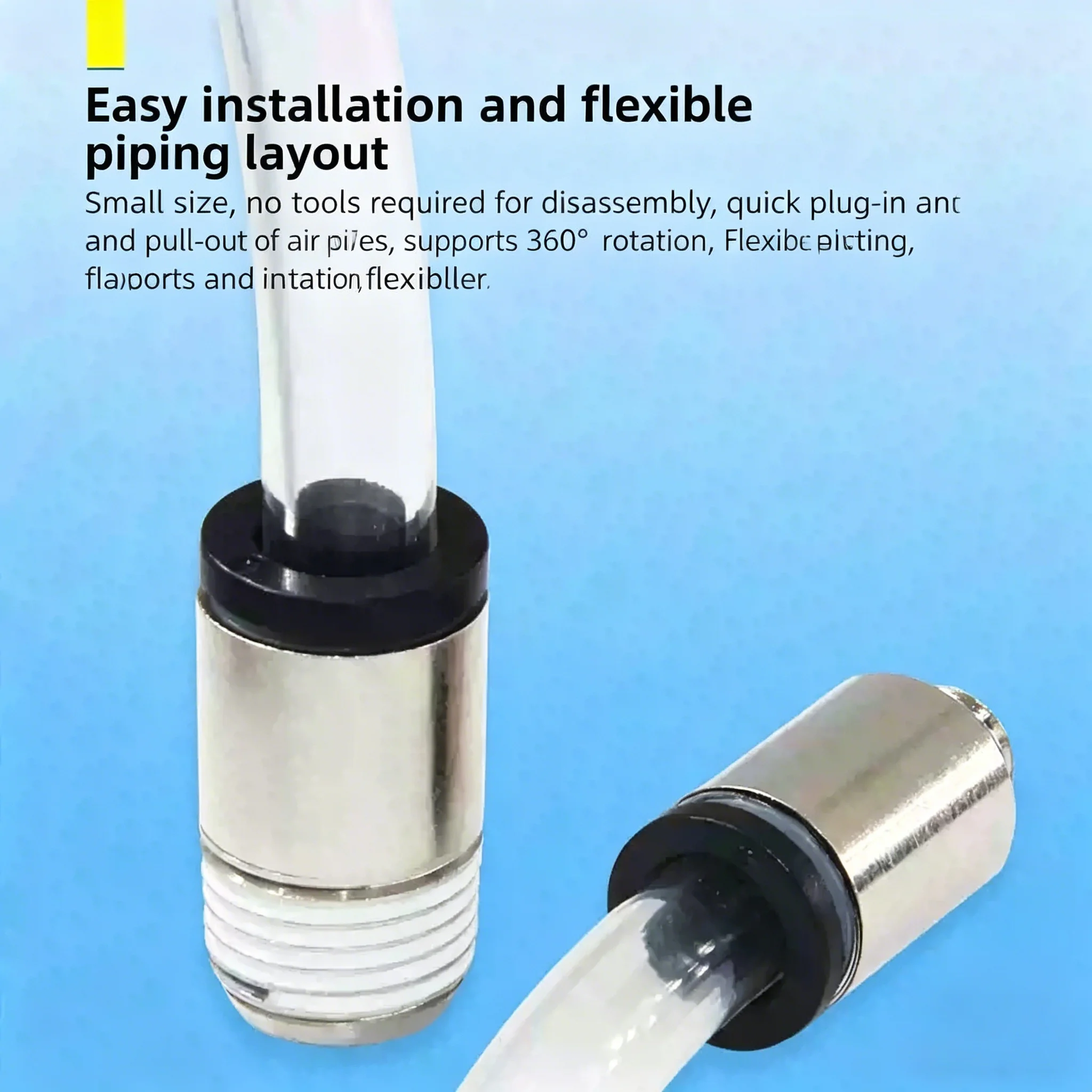 10Pcs POC Mini Connector Pneumatic Quick Connector 3mm 4mm 5mm Outer Thread M3 M4 M5 M6 M7 Round Straight Connector POC3-M5 POC4