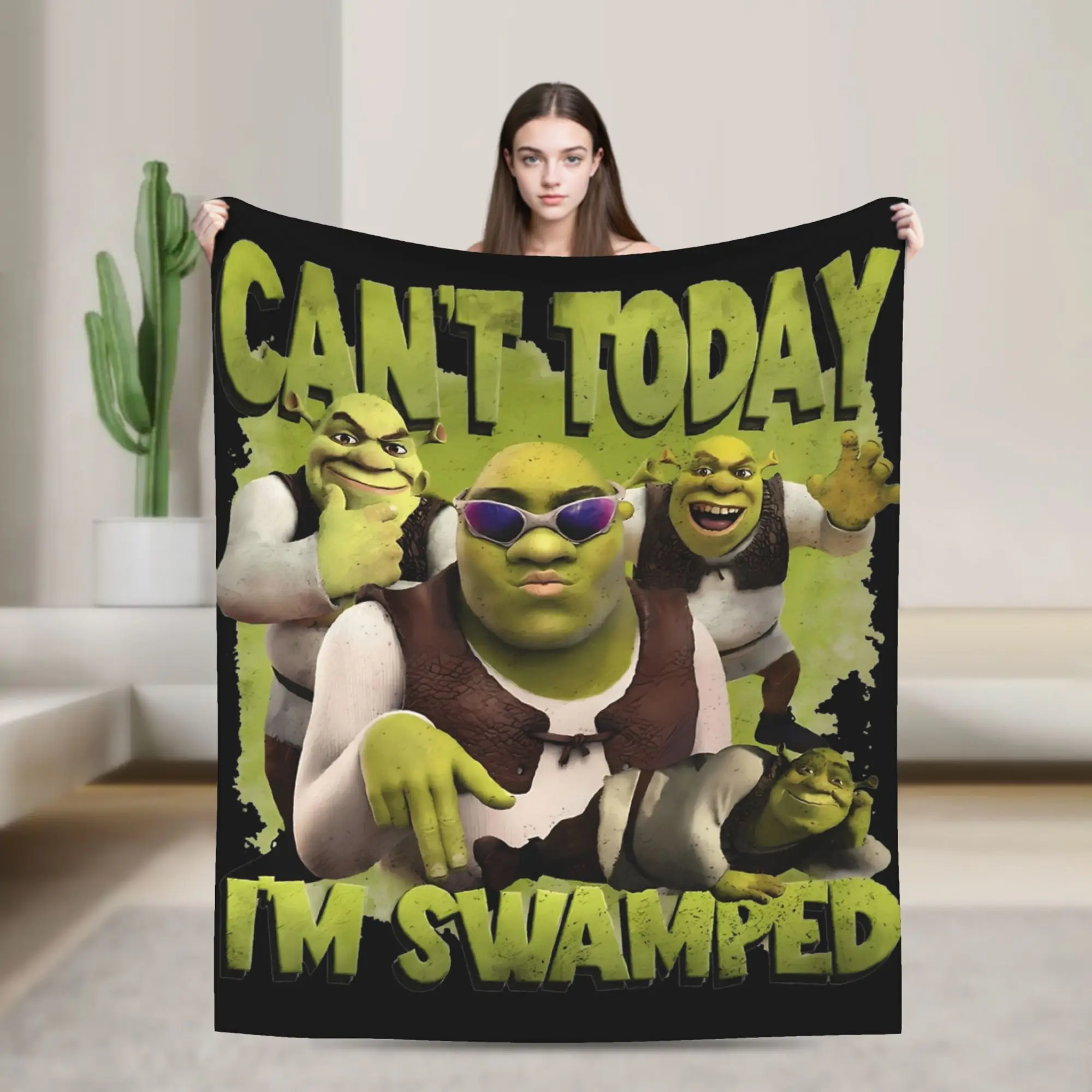 

Одеяло Can't Today I'm Swamped S-Shreks, бархатное весенне-осеннее портативное супермягкое одеяло для домашнего офиса, покрывала