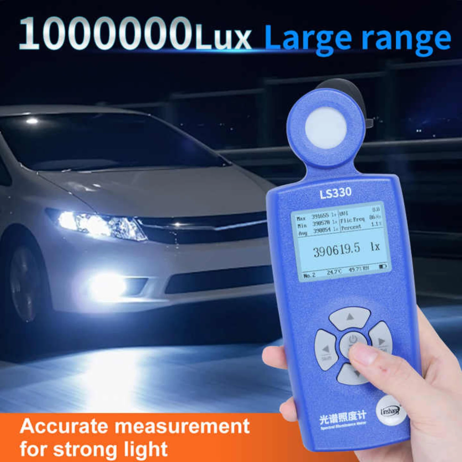 New Digital Lux Meter 400nm To 700nm Spectral Luminance CRI CCT Blue Light UV Index Temperature Humidity Tool