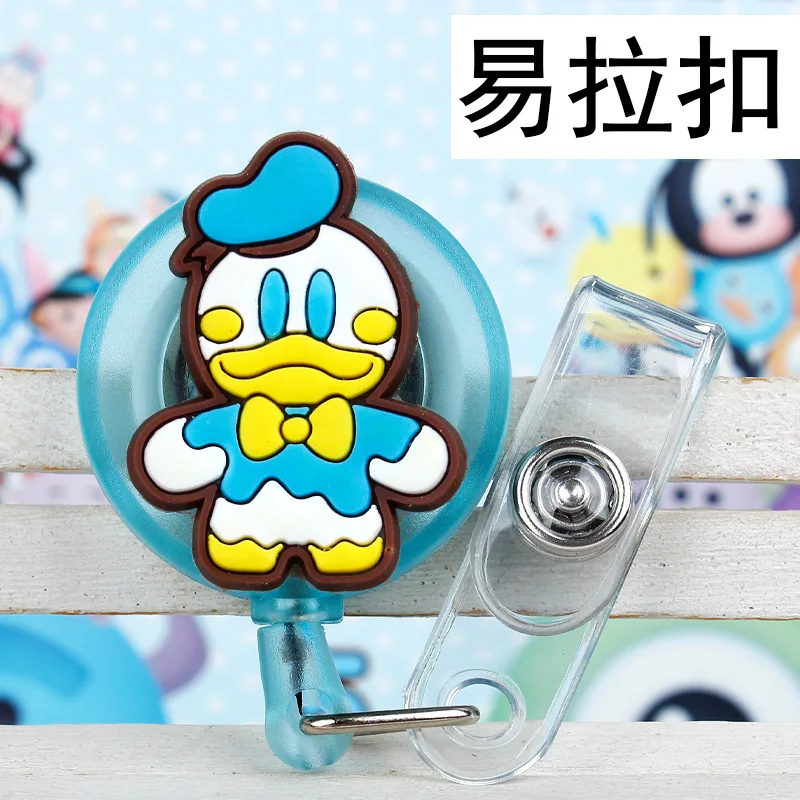Mickey Minnie Winnie Donald ID Card Holder Scalable Toggle Clip Employee Card Doctor Nurse Chest Card Student Bus Card Holder