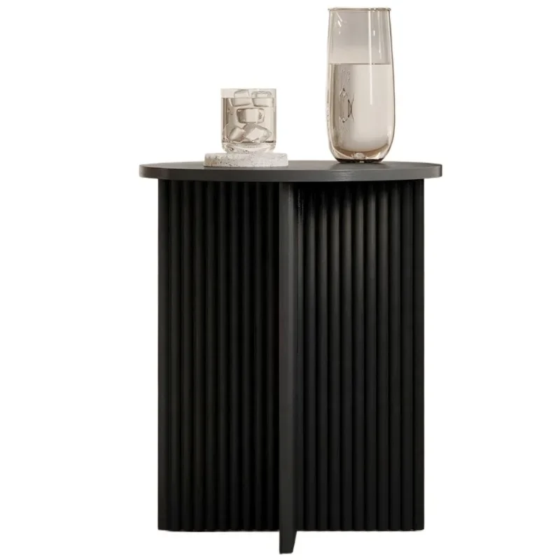 

Living room sofa side table Nordic groove wooden coffee table