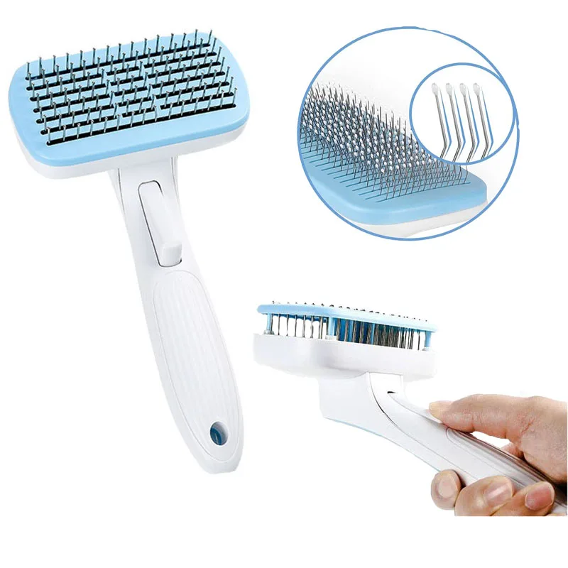 Cat Brush Grooming Brush For Cats Dogs Remove Hairs Removal Steel Wire Comb Massager Pet Accessories Remove Knots Tangles Easily