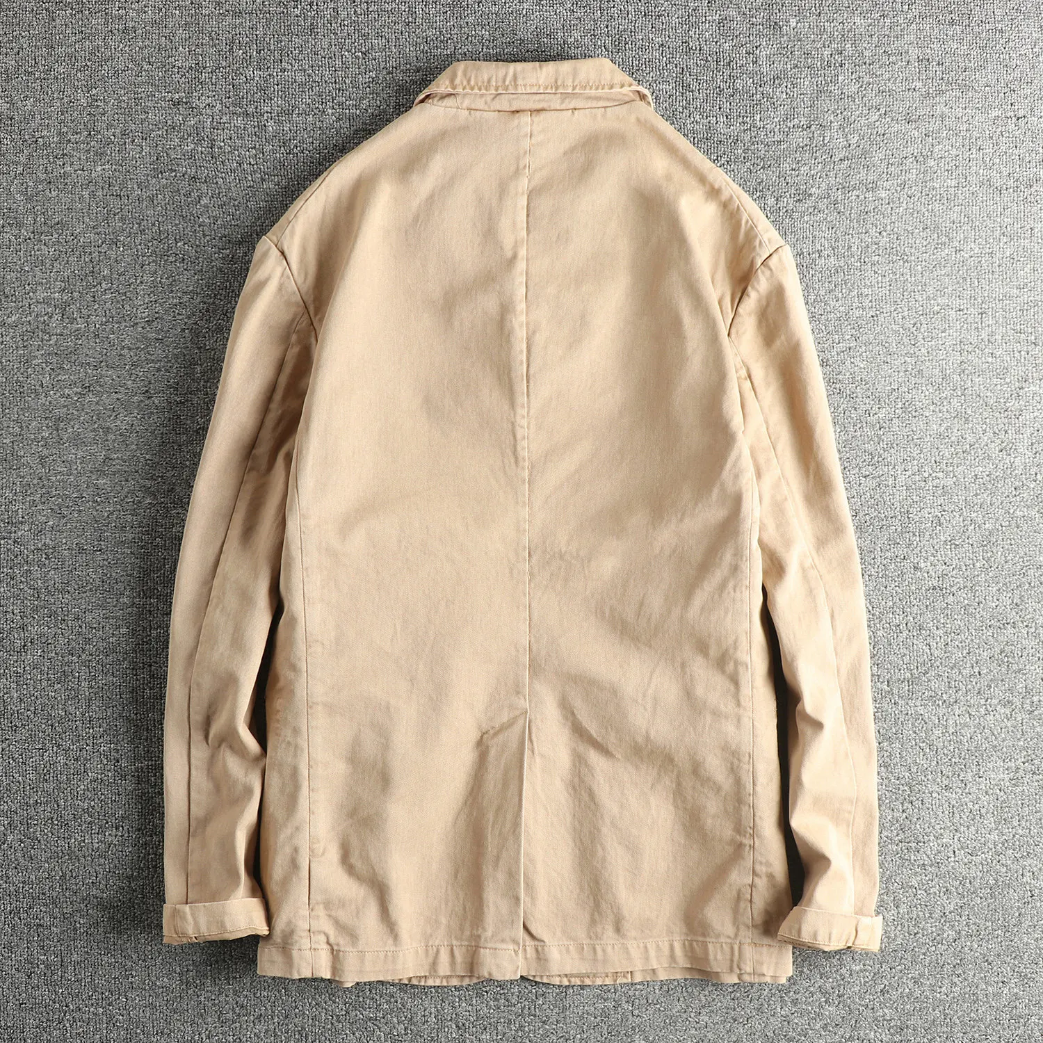 2026 Spring and Autumn New Japanese Retro Lapel Twill Suit Jacket Men's Fashion 100% Cotton Simple Washed Lazy Style Casual Coat