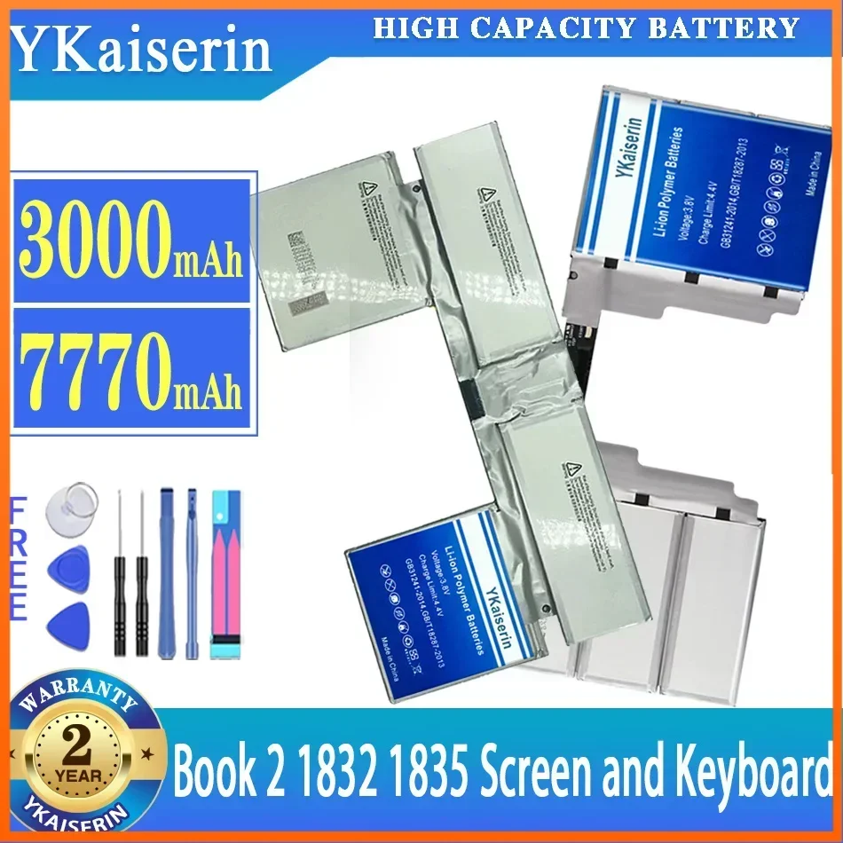 YKaiserin Battery For Microsoft Surface Book 2 1832 Centralized/1835 Discrete Graphics Version 15 inch Keyboard/Screen