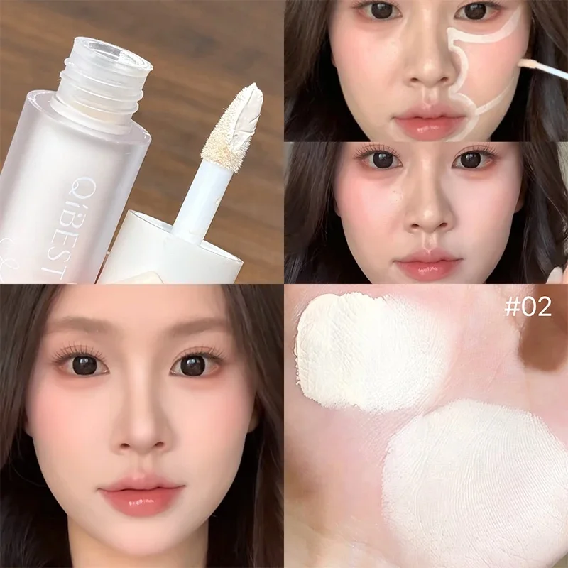 QIBEST Vloeibare Contour Highlighter Multifunctionele Blush Cream Matte Gezichtsrouge Wang Tint Oogschaduw Bronzen Contouring Cosmetica