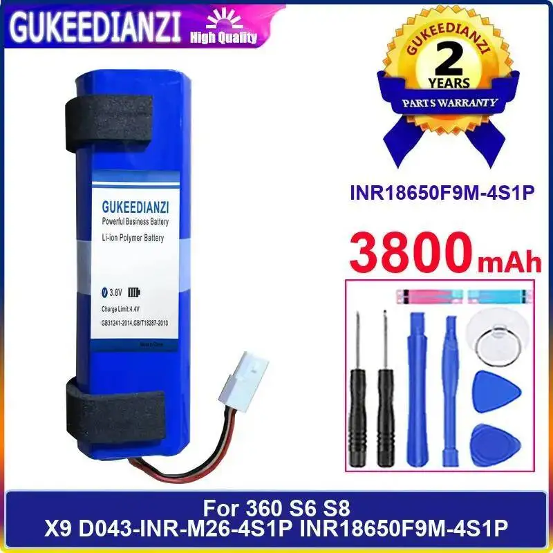

Прочный аккумулятор робота-пылесоса емкостью 3800 мАч для 360 S6 S8 X9 D043-Inr-M26-4S1P INR18650F9M-4S1P
