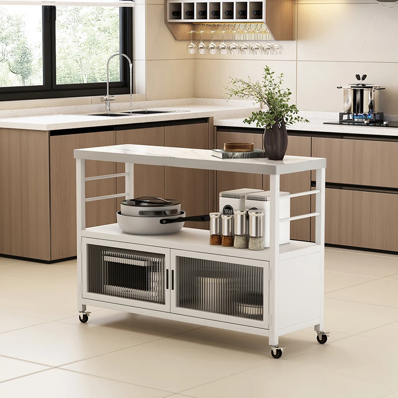 طاولة متوسطة قابلة للإزالة للأثاث الداخلي، سطح منفصل لتناول الطعام والتشغيل، خزانة خزانة مفتوحة متعددة الطبقات #3