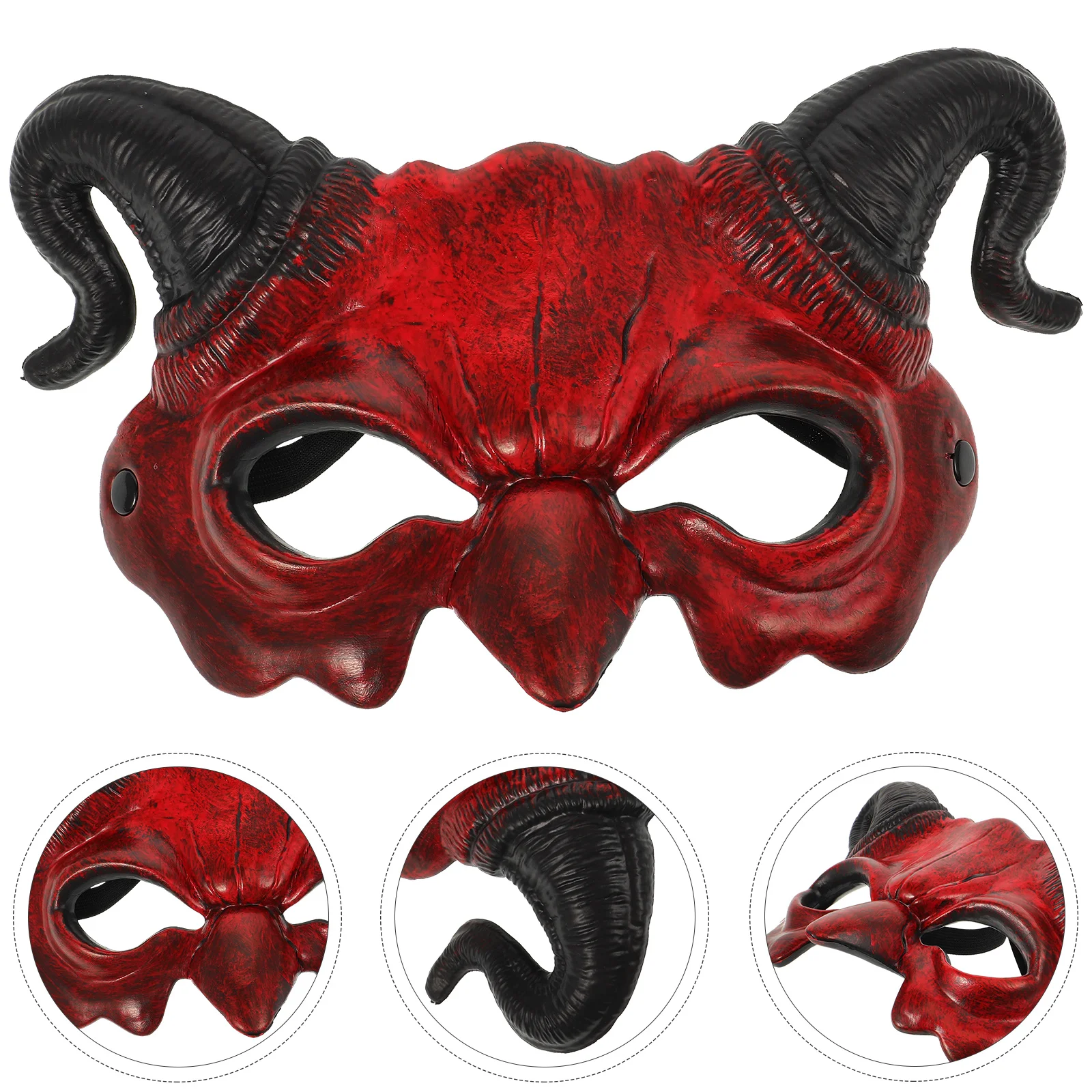 ฮอร์นหมวก Man ฮาโลวีนเครื่องแต่งกาย Eye Mask ปีศาจ Ghost หน้ากากที่น่ากลัว Party Props