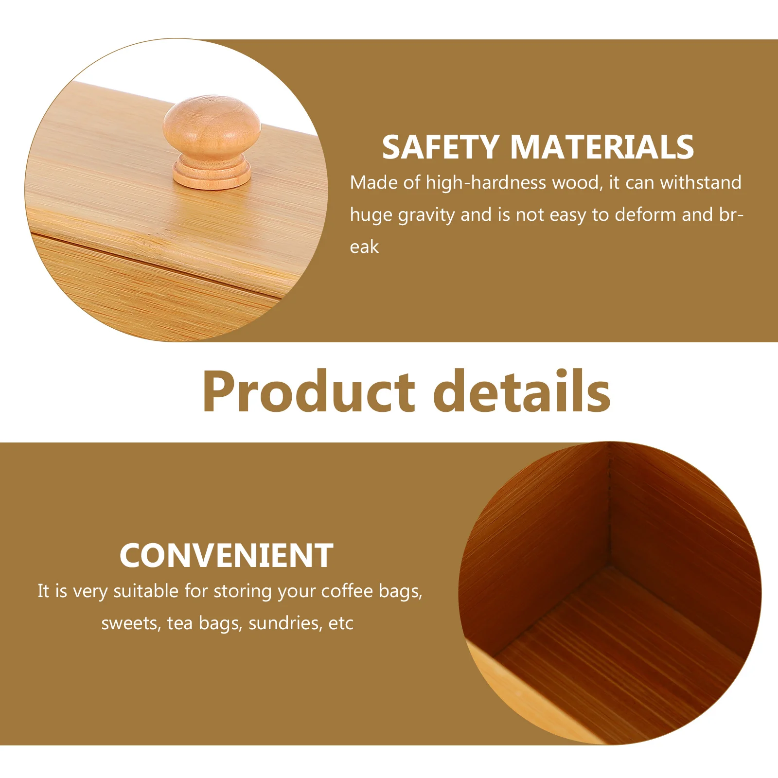 

1Pcs Coffee Sugar Bag Storage Box Wooden Tea Bag Organizer Creative Office Kitchen Container Wooden Tea Case