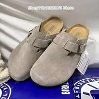 Top Quality Classic Boston Leather Slippers for Women Men Fashion Summer All-Match Sandals Shoes Soft-Soled Arizona Sandals