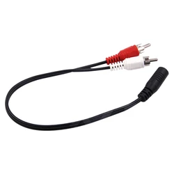 Universal RCA Cable 3.5mm Jack Stereo Audio Cable Female to 2RCA Male Socket to Headphone 3.5 AUX Y Adapter for DVD Amplifiers