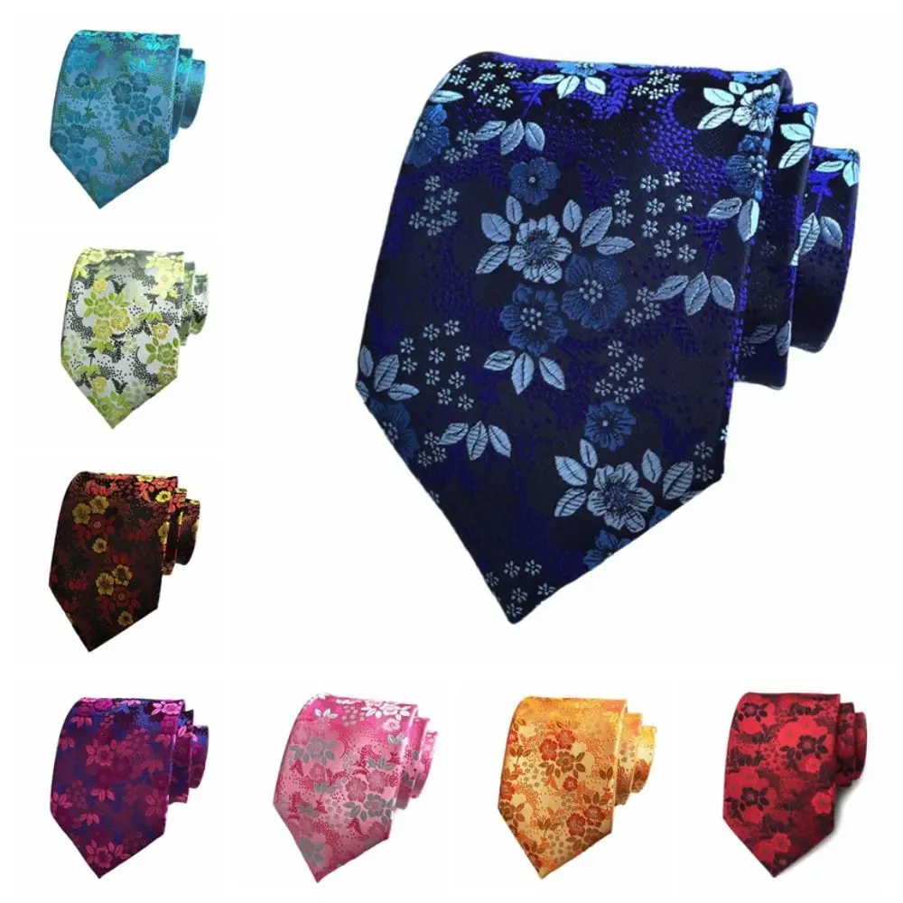 Classic 8CM Floral Neck Ties Jacquard Cravat Groom Neck Wear Accessories Multicolor Wedding Necktie Men Gifts