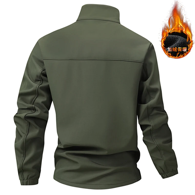 سترة رجالية ناعمة للخريف والشتاء، سترة صوفية للرجال، سترة واقية بياقة واقفة للرجال، سترة مضادة للماء، ملابس رجالية غير رسمية