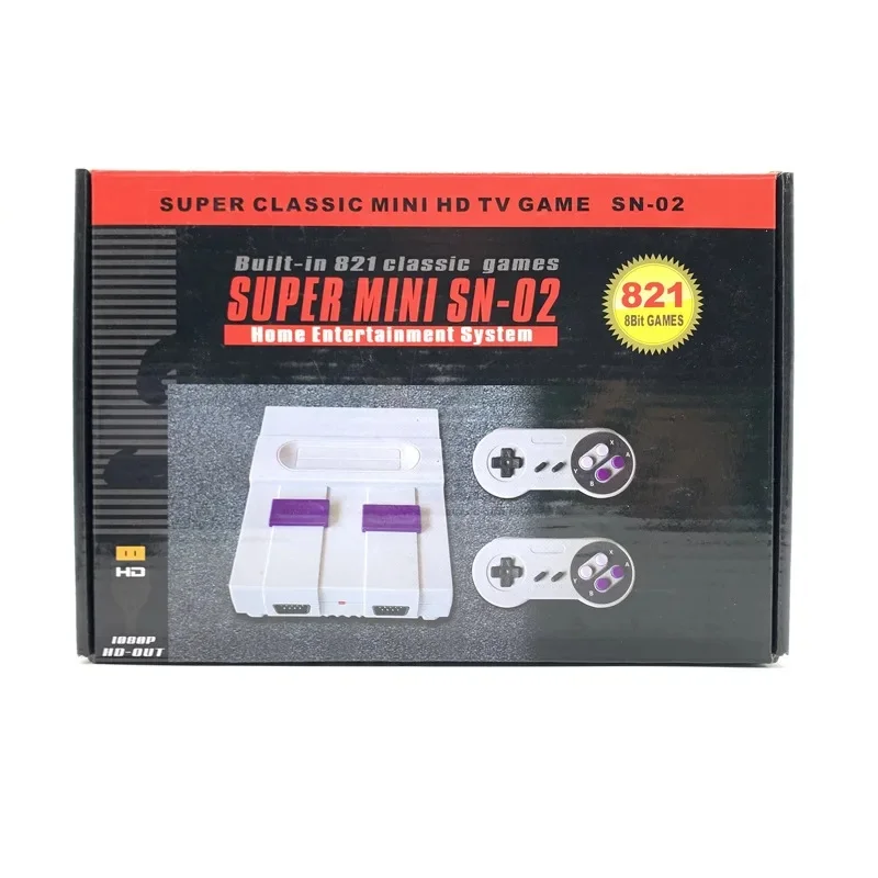 821 Built-in Games Retro Mini Game Console with HDMI Output, 2 Wired Controllers, Classic TV Video Game System
