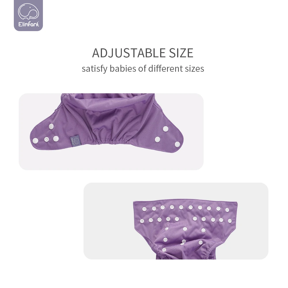 Elinfant popular soild waterproof diaper cover washable reusable one size for 3-15kg baby cloth diaper