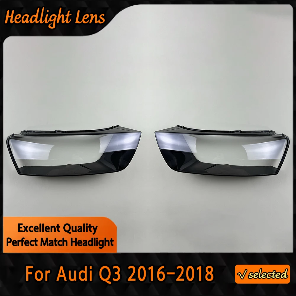 

For Audi Q3 2016 2017 2018 Car Accessories Headlight Cover Transparent Lampshade Lamp Lens Headlamp Shell Plexiglass