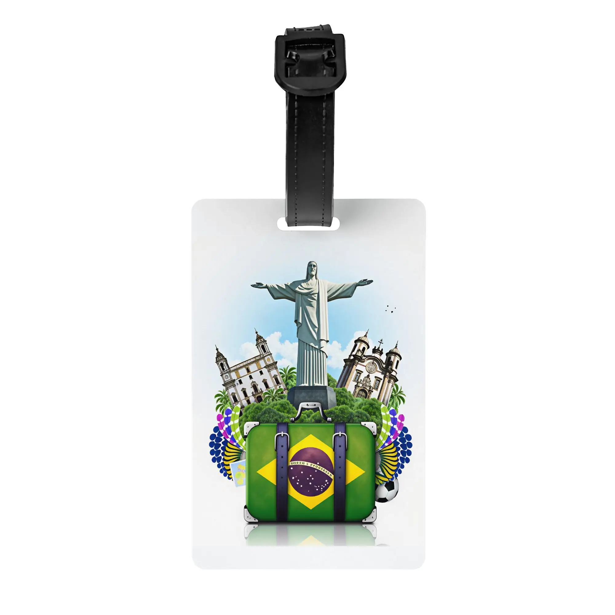 Custom Brazil Landmark Vintage Travel Suitcase Print Luggage Tag Privacy Protection  Baggage Tags Travel Bag Labels Suitcase