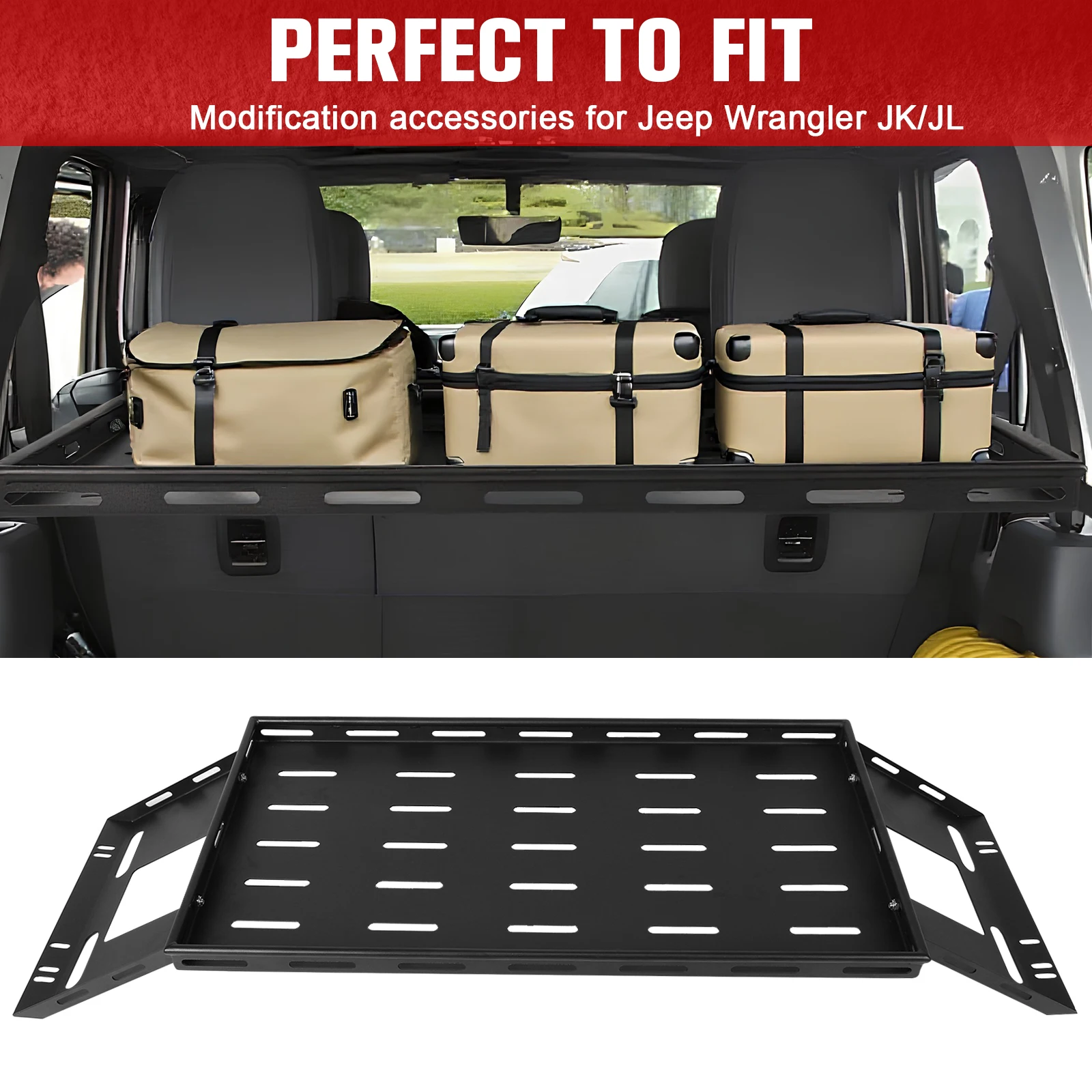 

Rear Trunk Cargo Rack Wear Resist Car Trunk Luggage Frame Anti-Scratch Lightweight Steel Tray Organizer Car Accessories