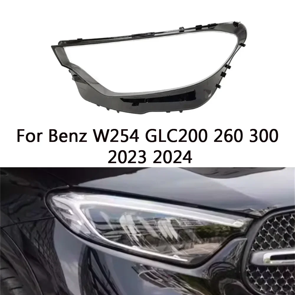 

HTTCY For Mercedes-Benz W254 GLC200 260 300 2023 2024 front Car Headlight Cover Lens Shell Lampcover Lampshade Headlamp Light