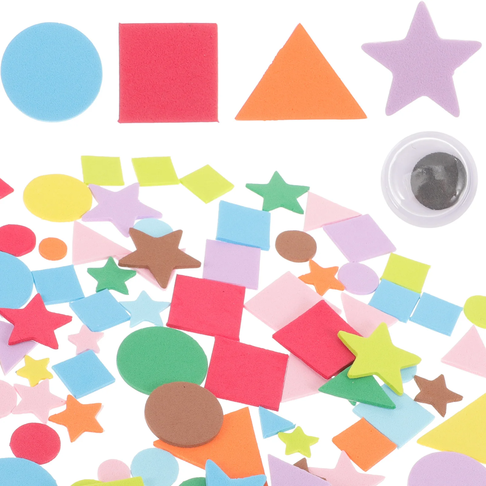 

1Set Kids DIY Foam Stickers Geometric Shapes for Wall Doors Notebooks Safe Supple Home Decoration Foam Stickers