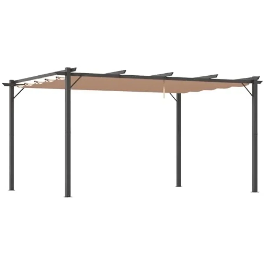 Patio Pergola with Retractable Pergola  Backyard Shade Shelter for Porch Outdoor Party Garden Grill Gazebo