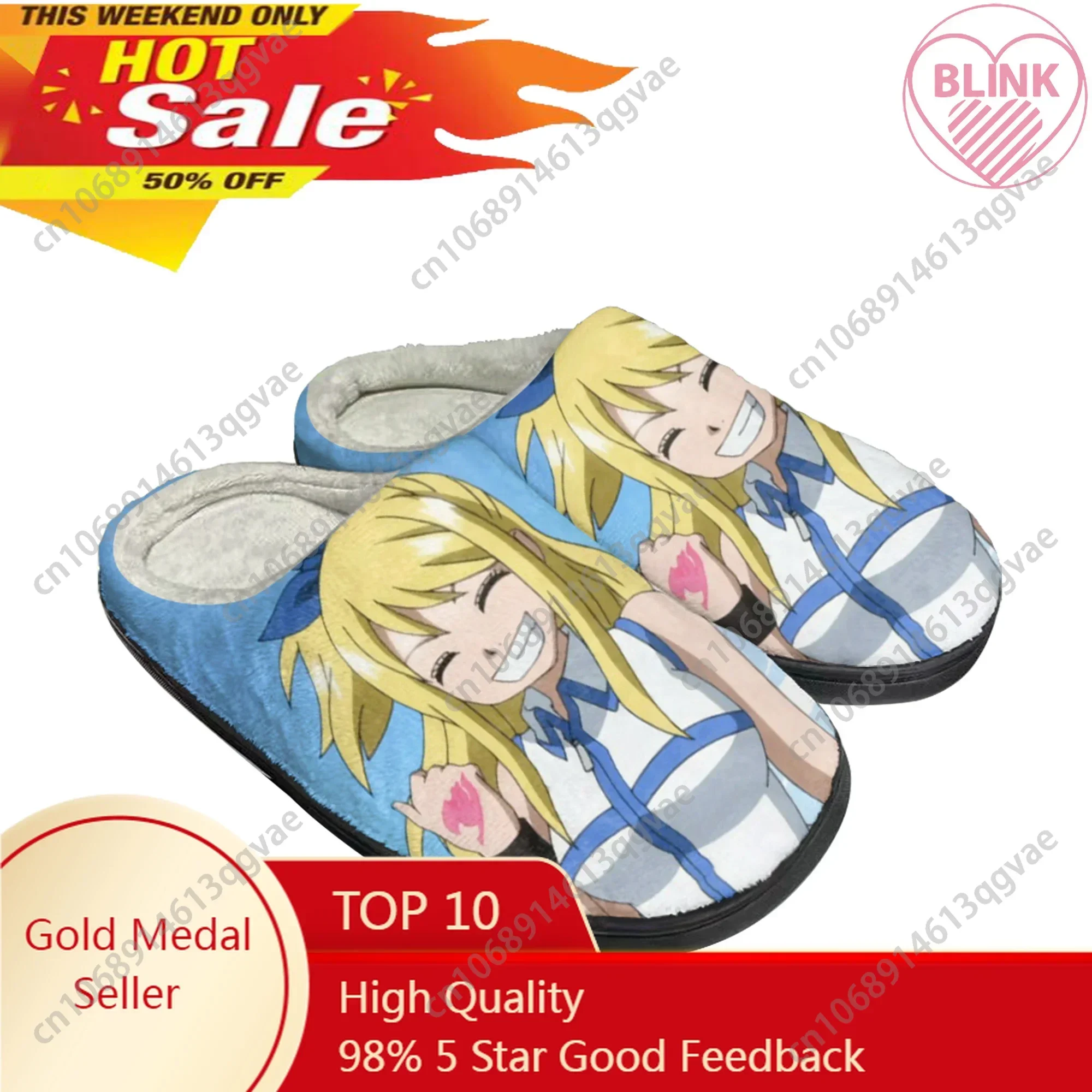 

Lucy Heartfilia Anime Fairy Tail Home Cotton Custom Slippers Mens Womens Sandals Plush Casual Keep Warm Shoes Thermal Slipper