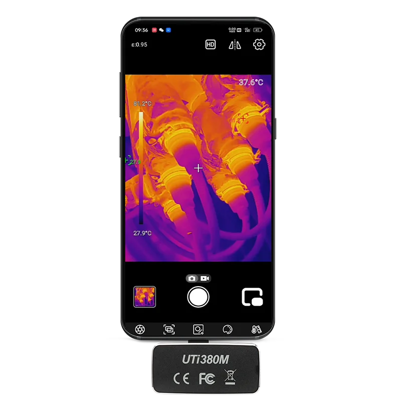 UNI-T UTi380M Android Phone Thermal Camera 400*300 Resolution -20℃-550℃ Industry Manual Focus Night Vision Video Thermal Imaging