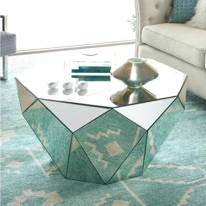 

For Sparkle Hot Selling Unique Diamond Shape Mirrors Coffee Table Living Room Accent Table For Home Hotel