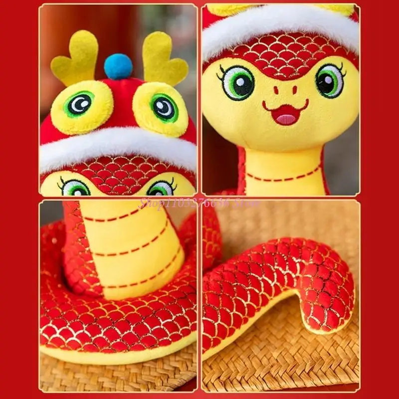 

R6FD Hanging Plush Snake Doll Chinese Zodiacal Ornament Festival Home Office Decoration