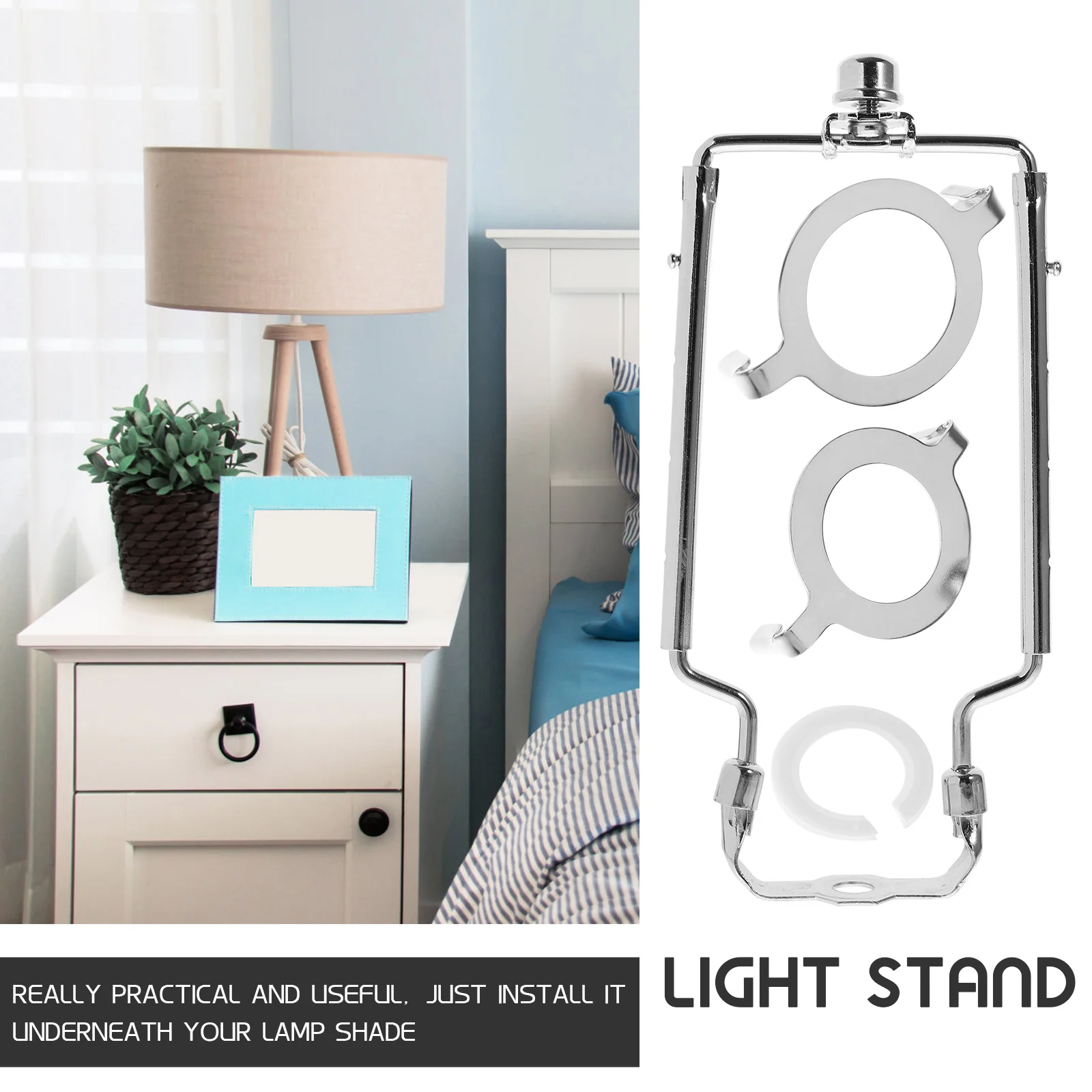 

1Set Lamp Harp Holder Adjustable for 9-12 Inch Lampshades Nickel-Plated Metal DIY Lighting Accessories Parts Lamp Harp