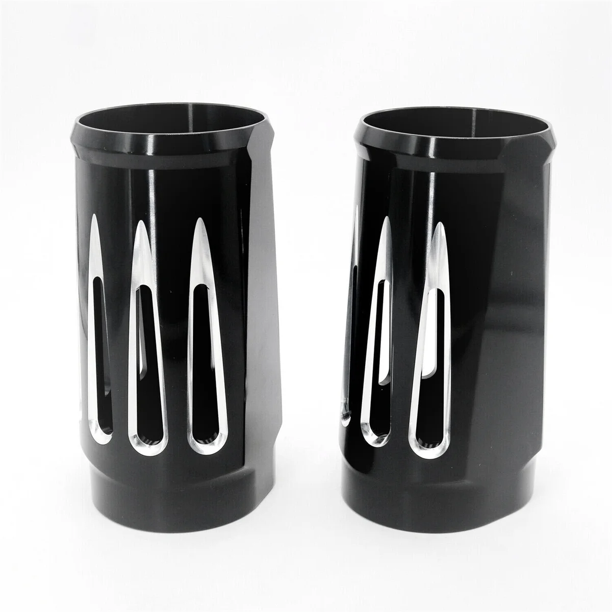 

1Pair CNC Front Fork Boots Cover Cowbells Absorber for Harley Touring FLHR 1984-2013 Extend Deep Fork Slider Cow Bells,B