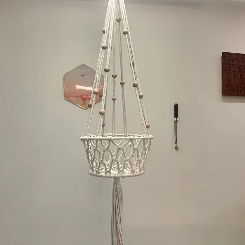 Hanging Plant Handmade Macrame Plant Hanger Flower Pot Planter Hanger Wall Decor Courtyard Garden Hanging Planter Hanging Basket