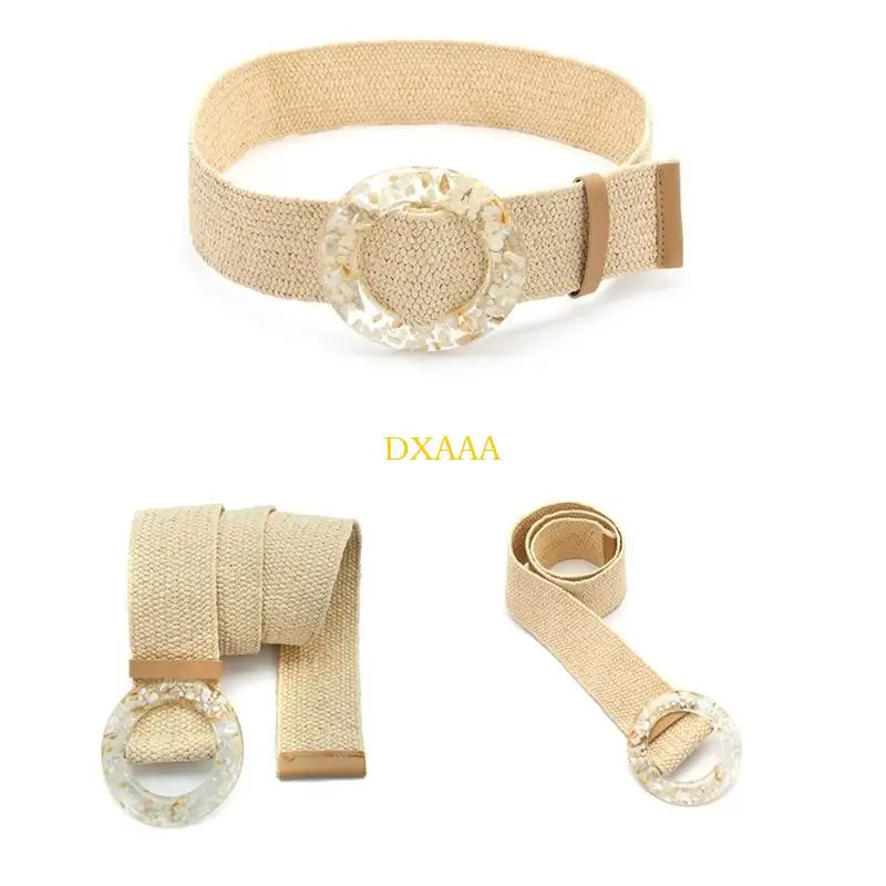 DXAA Multicolor Optional Women Belt Vintage Bohemian Elastic Braided Wide Belt