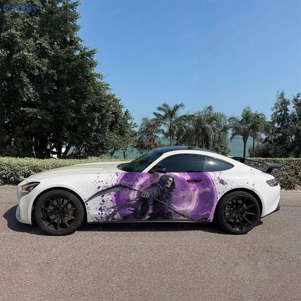 

2pcs Dark Arcane Circle Reaper Car Side Wraps, Self-Adhesive PVC Waterproof & Scratch-Resistant Stickers, Car Accessory Gift