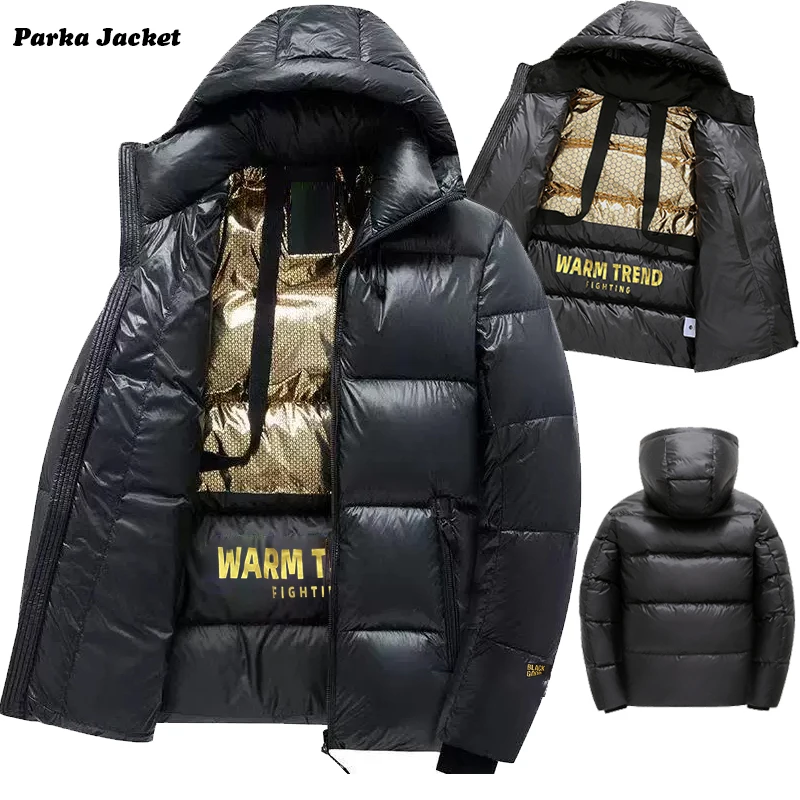 

Men Winter Brand New Parka Jacket Classic Outdoor Windproof Hooded Warm Puffer Jackets High Quality Fashion Thick Cotton Coat