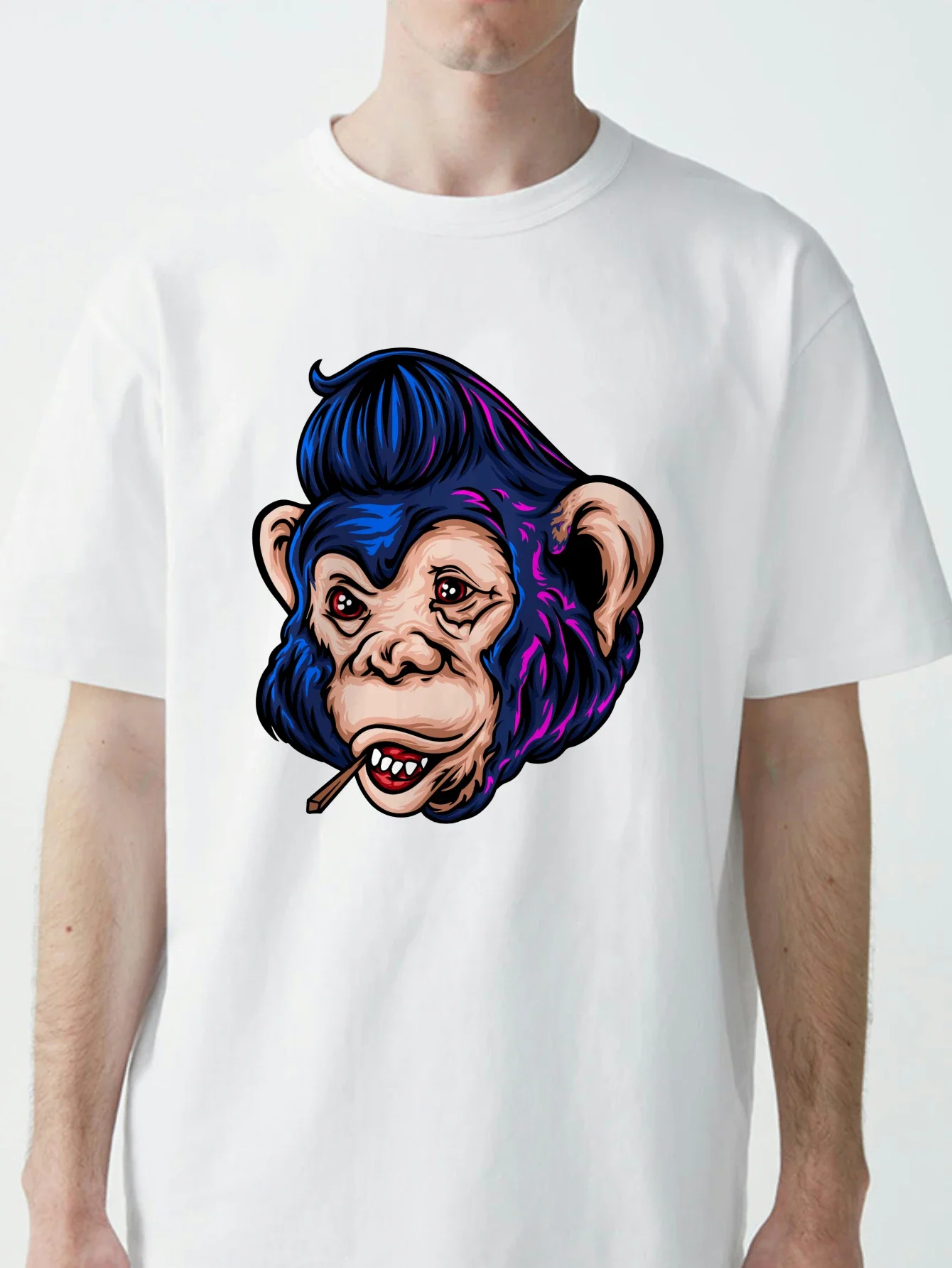 t shirt for men 2025 Men's clothing Basic Solid color Printed t shirt y2k Summer Solid color 100%cotton Graphic four seasons