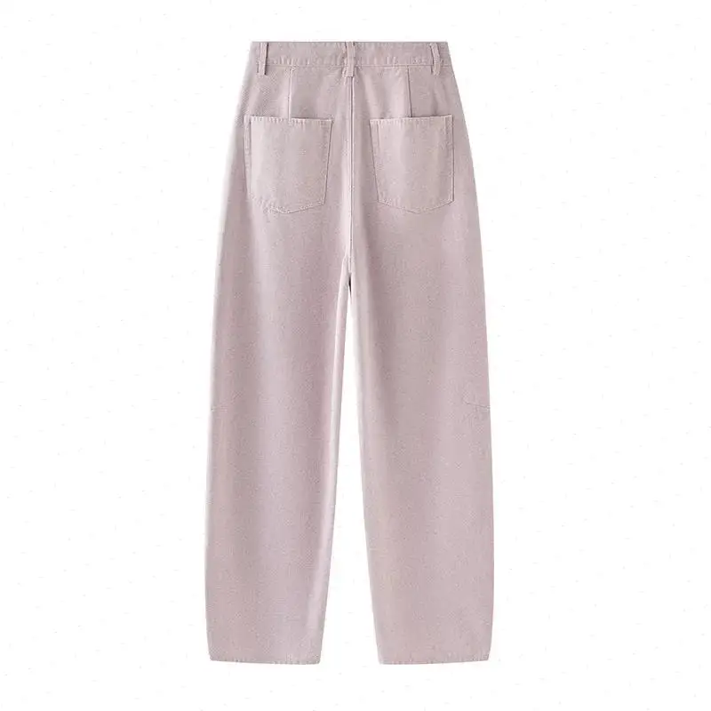 Women Jeans Wide Leg Pants Washed Distressed High Waist Pockets 2025 Female Vintage Straight Trousers Streetwear Basics Denims