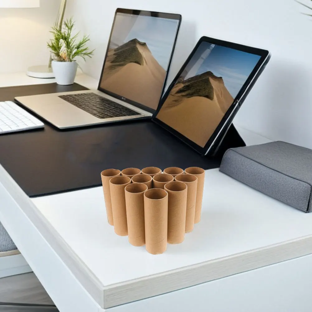 20pcs Paper Craft Tubes 15Cm Diy Cardboard Rolls For Creative Activities School Projects Home Decoration Brown Toilet Paper