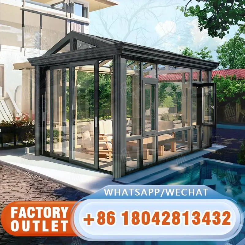 Maßgeschneidertes Glashaus im Großhandel, warm im Winter, kühl im Sommer für Garten, Zuhause, Terrasse, Sonnenraum
