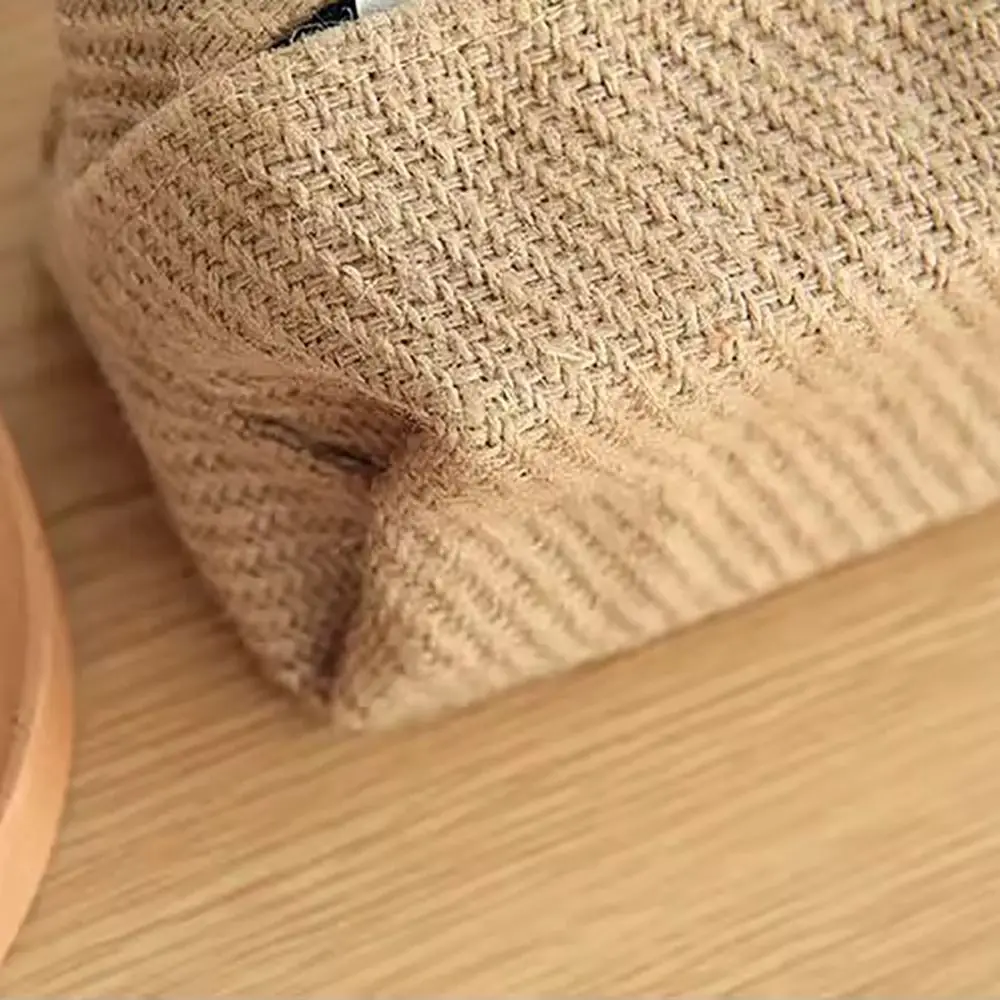 Kreative Leinen-Baumwoll-Taschentuchbox im japanischen Stil, große Kapazität, Taschentuchboxen, Behälter, Vintage-Servietten-Organizer, Teetisch – Detail 2