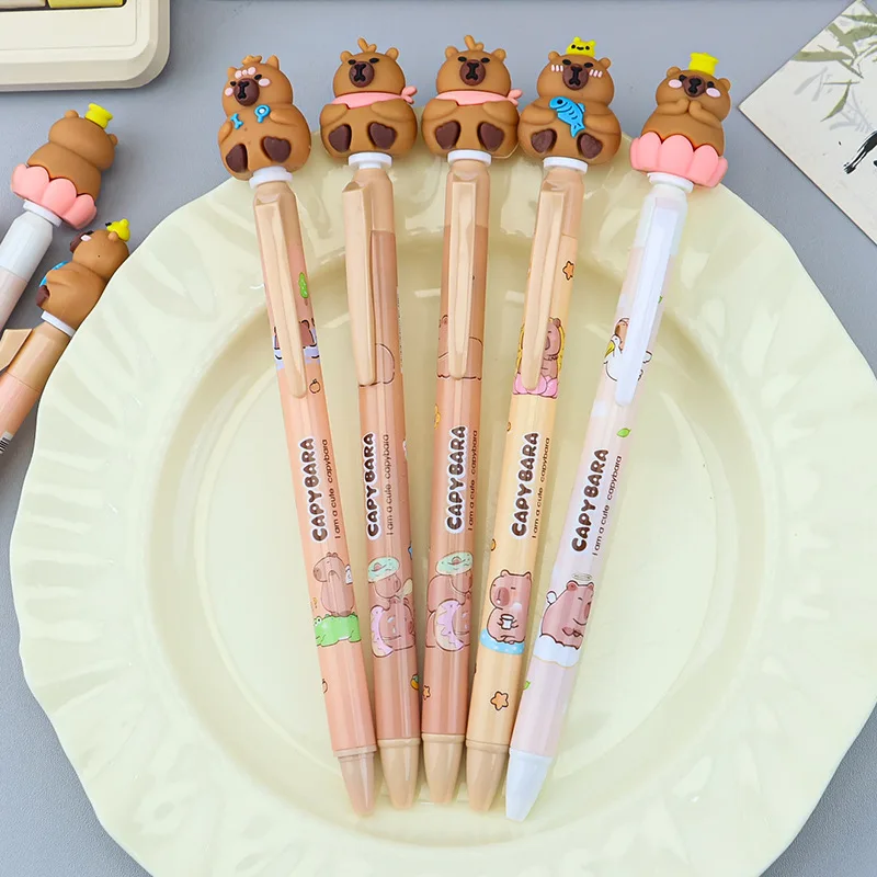 

1pcs Random High Beauty Cute Capibala Press Neutral Pen Cartoon Black 0.5mm Fun Creative Texture Office and Learning Supplies