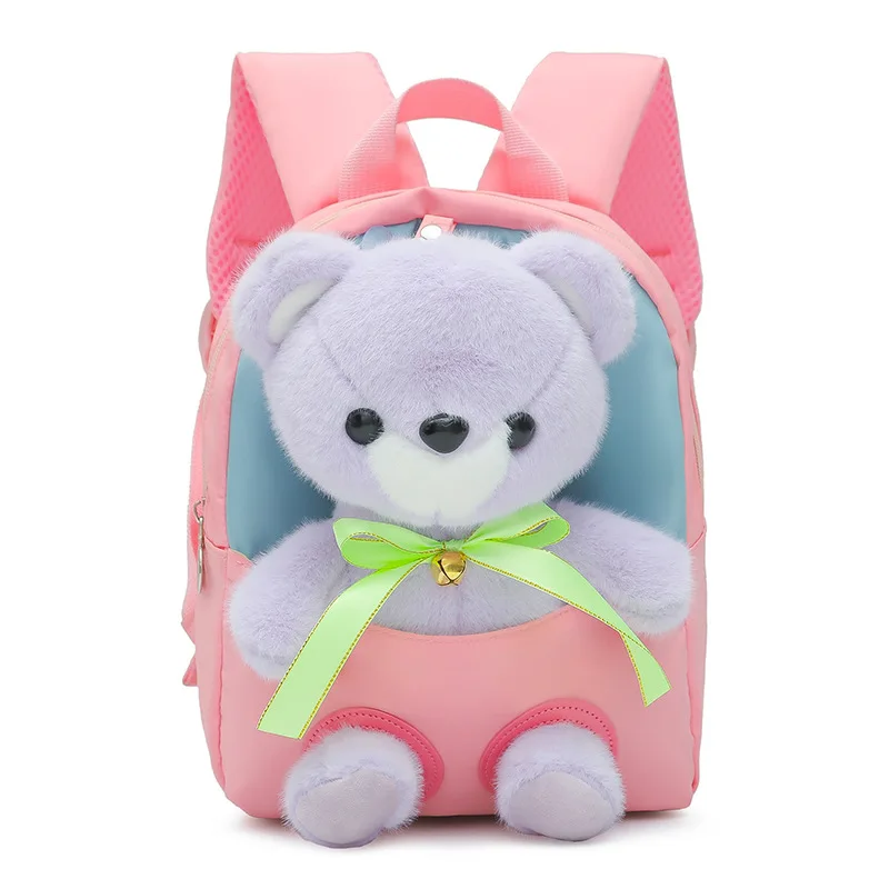 2024 New Cartoon Cute mochila infantil Lovely Bear Backpacks Small Kindergarten school bag Lightweight Backpack child girl