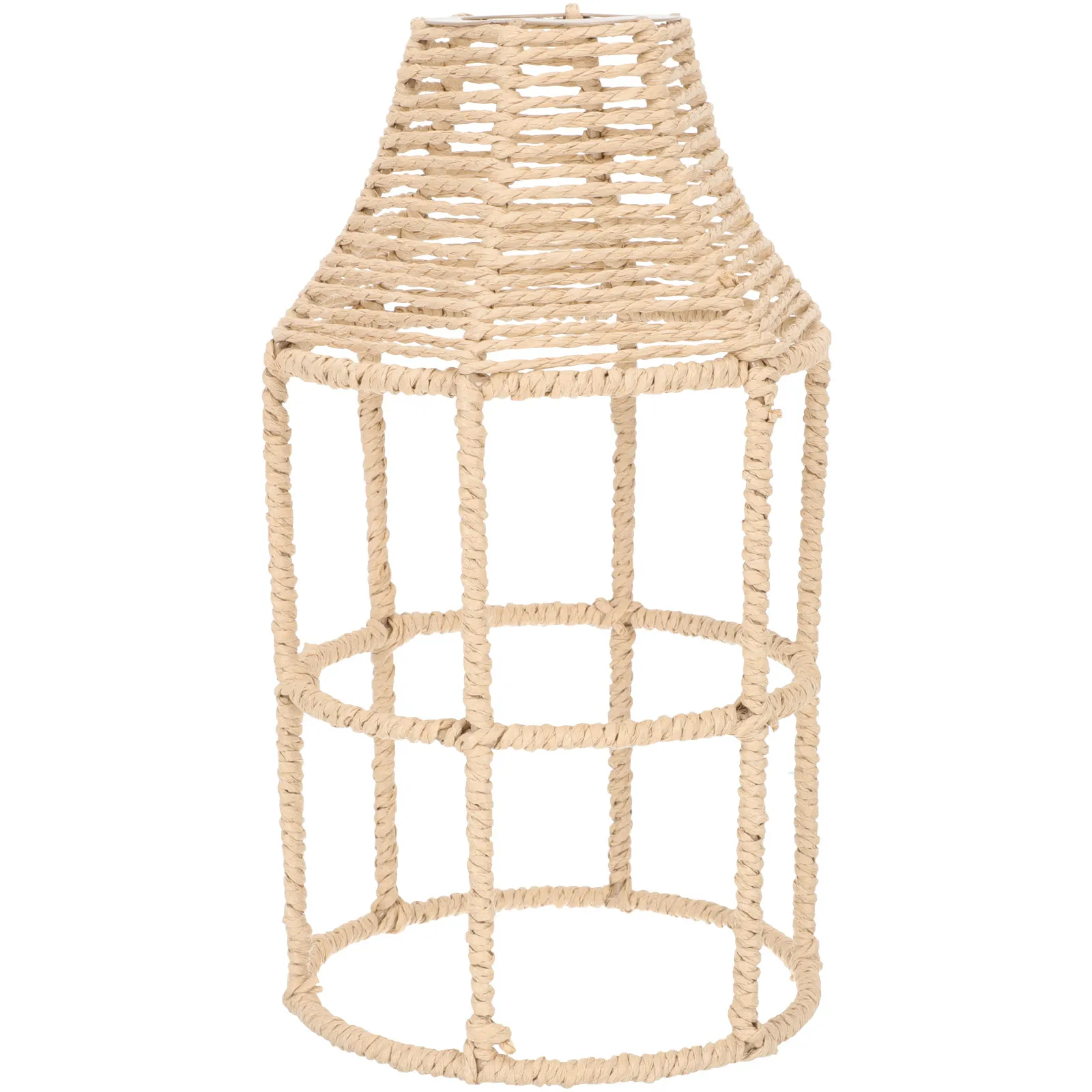 Imitation Hemp Rope Woven Lampshade Vintage Retro Design Natural Material Coastal Style Lamp Cover Home Decoration for Living