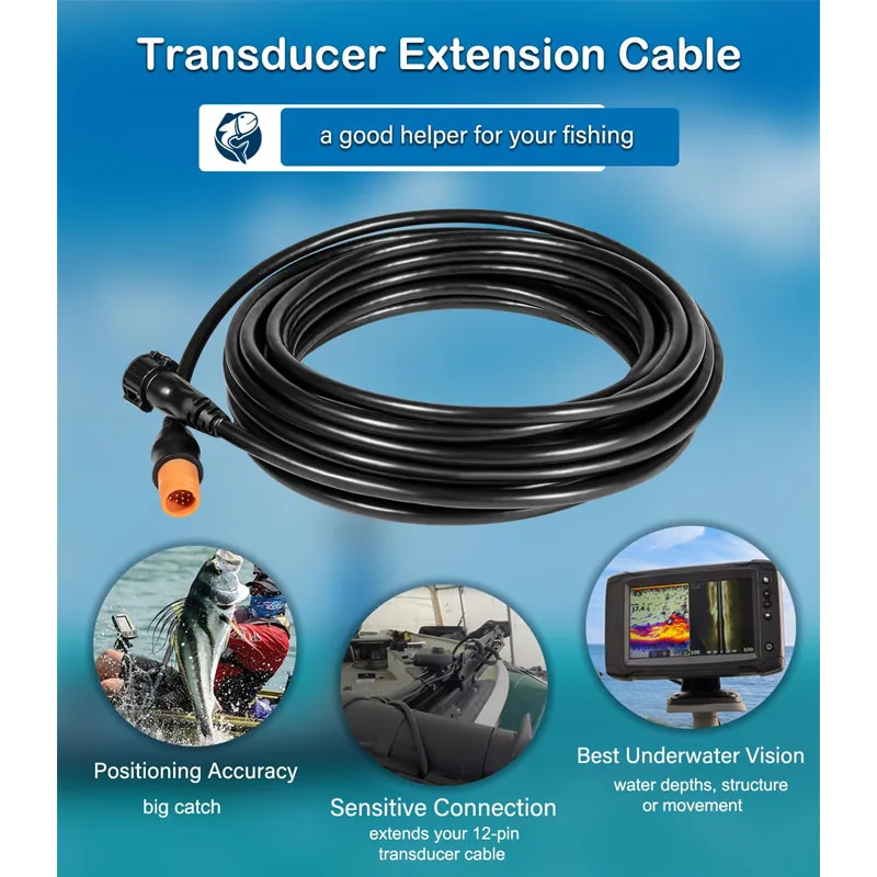 010-11617-42 Marine Transducer Extension Cable XID Xdcr 30ft 12-Pin Compatible with Garmin 010 11617 42 Transducer Cable