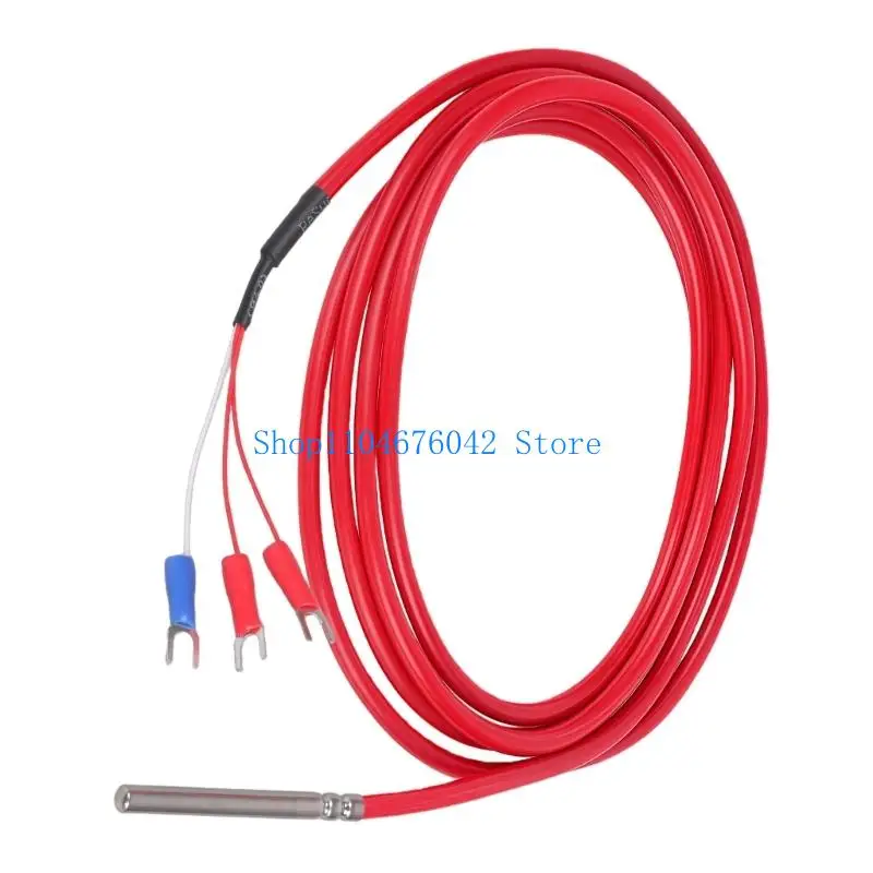 652F Industrial PT100 Temperature Sensors With Waterproof Silicone Cable And Stainless Steel Probe For Various Environment