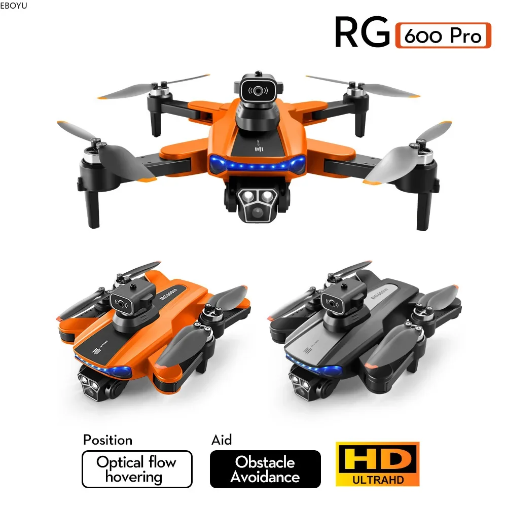 EBOYU RG600PRO Brushless RC Drone w/ WiFi FPV 4K ESC Dual Cams 360° Obstacle Avoidance Optical Flow Colorful Light RC Quadcopter