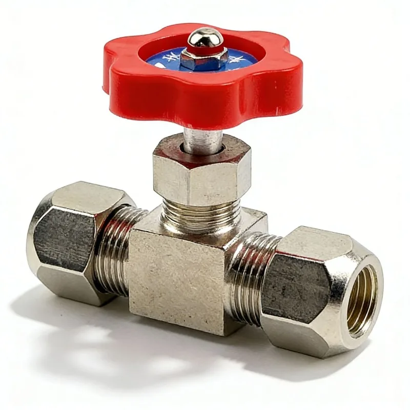 Adjustable Airflow Compression Needle Control Valve, Fits 6/8/10/12mm Copper Tube Fitting