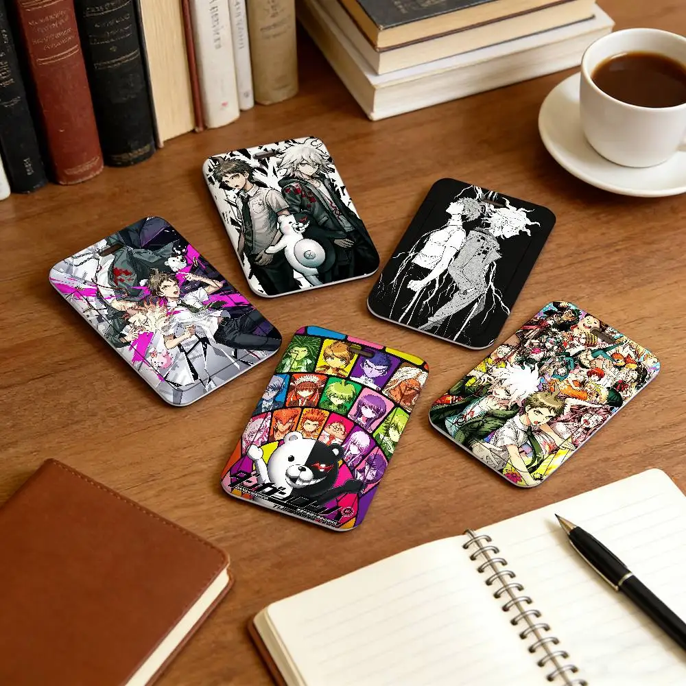 Game D-Danganronpa Lanyard Pull Back Clip Holder and Card Holder Rotating Back ID Card Family Gift