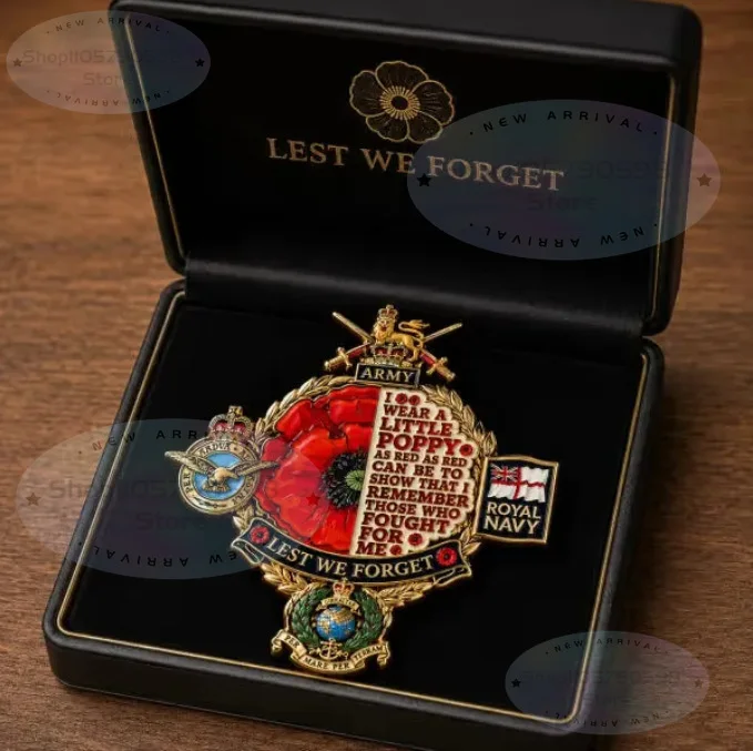Remembrance Tribute Poppy Collectable Metal Badge, Poppy Lapel Pin,Heritage-Inspired Poppy Lapel Pin, Memorial Keepsake Brooch