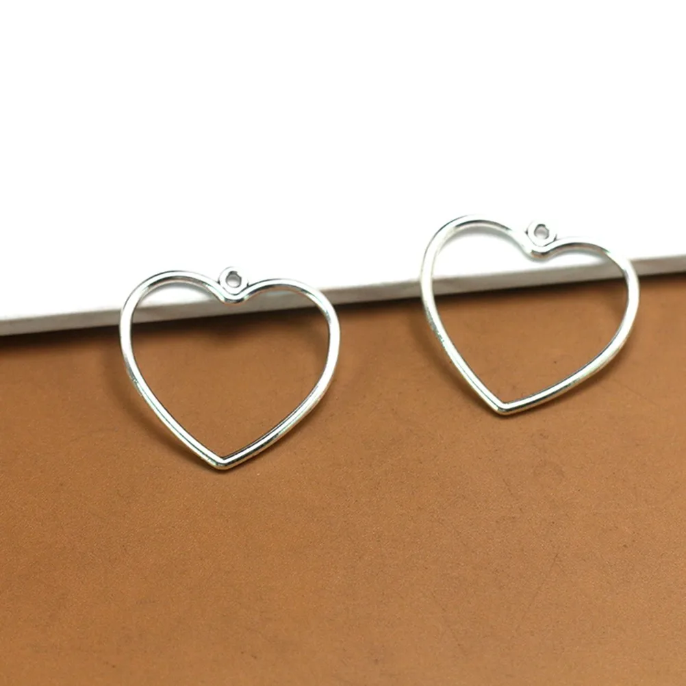 

20 шт. подвесок-сердечек из сплава для самостоятельного изготовления украшений: серебряные шармы для ожерелий, браслетов, серег, брелоков